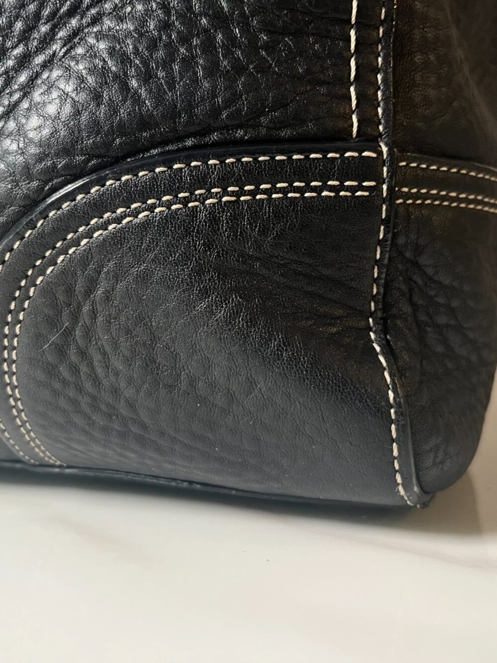 Coach Black Pebbled Leather Turnlock Tote Carryall F16960 EUC - Picture 9 of 16